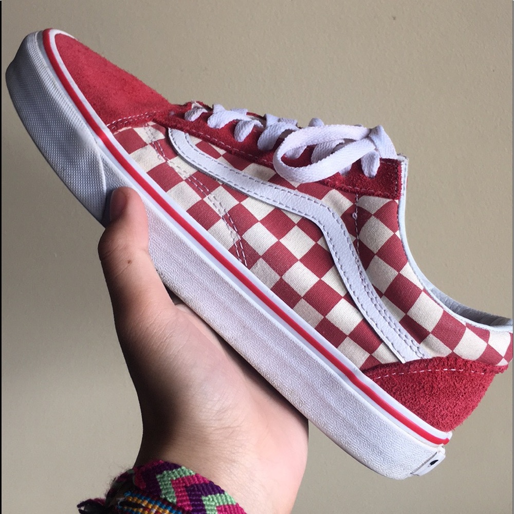 Red checkered vans